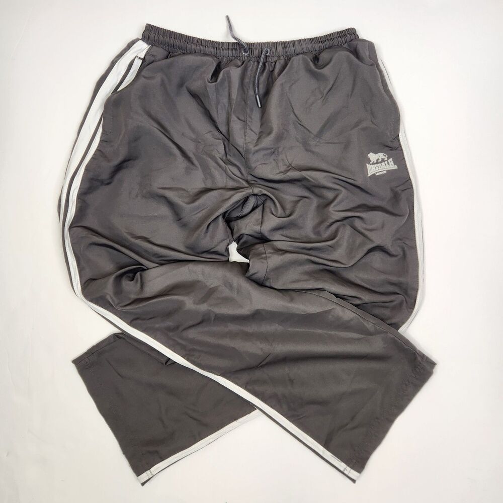 Lonsdale Mens Zip Pocket Drawstring Waistline Open Close Hem Track Pants L